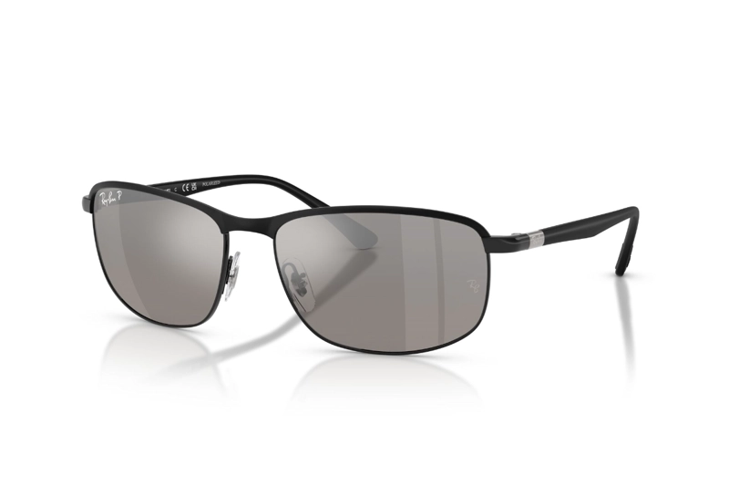 LENTES DE SOL NEGRO POLARIZADOS ESPEJADOS RAY-BAN - 2