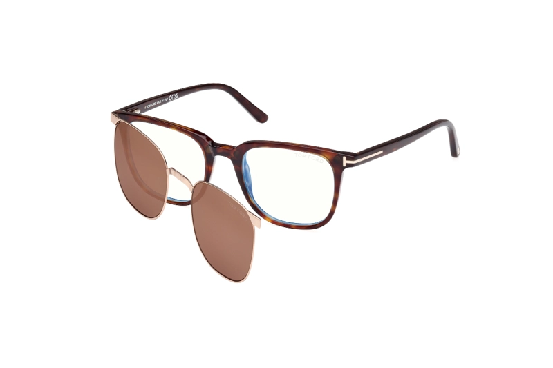 LENTES OPTICOS CON CLIP-ON HAVANA TOM FORD - 1