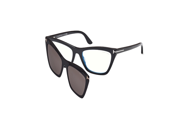 LENTES OPTICOS CON CLIP-ON NEGRO TOM FORD - 1