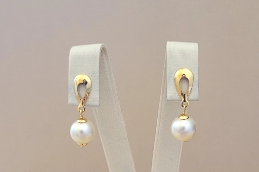 AROS COLGANTES PERLA MUJER RIALTO DORADO - 1