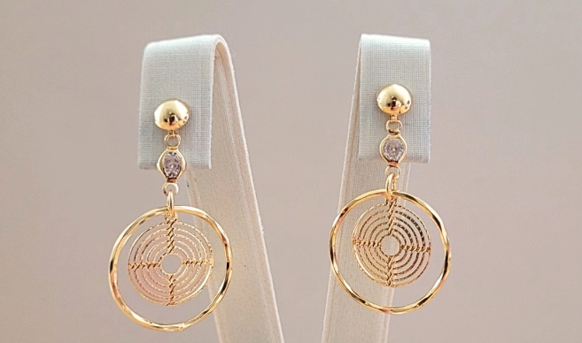 AROS COLGANTES CIRCULARES MUJER RIALTO DORADOS - 1