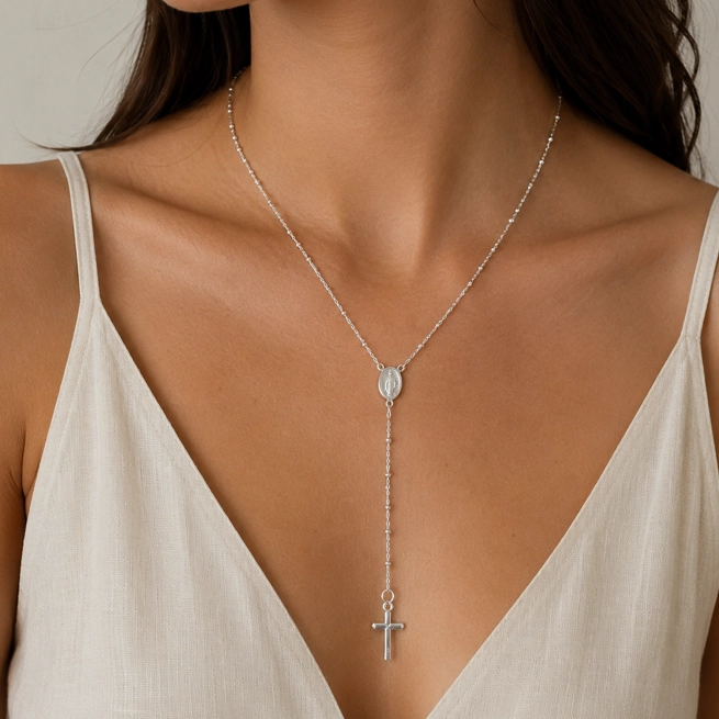COLLAR ROSARIO PLATA 925 - 1