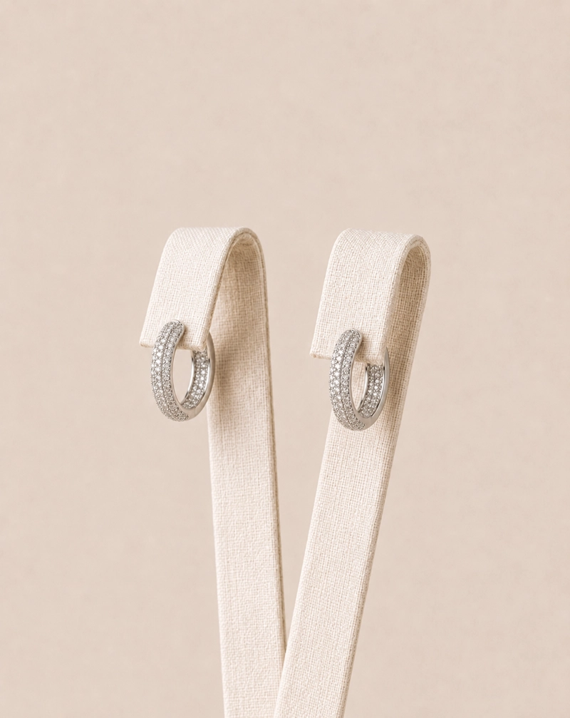 ARGOLLAS BRILLANTES PLATA 925 CON MICRO CIRCONES MUJER RIALTO - 1
