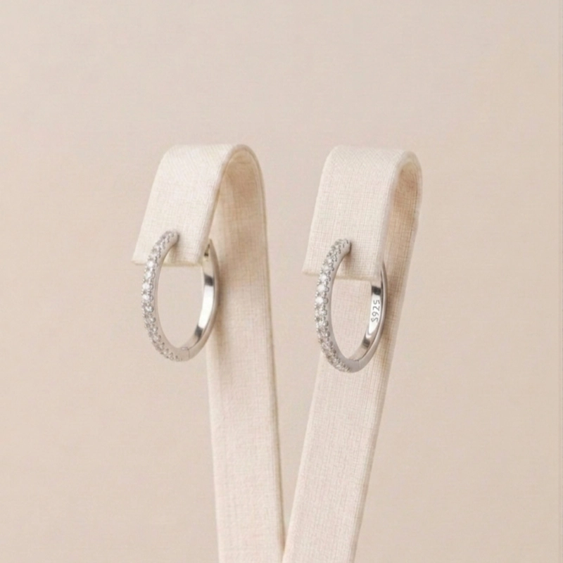 ARGOLLAS PLATA 925 MEDIANAS CON MICRO CIRCONES MUJER RIALTO - 1