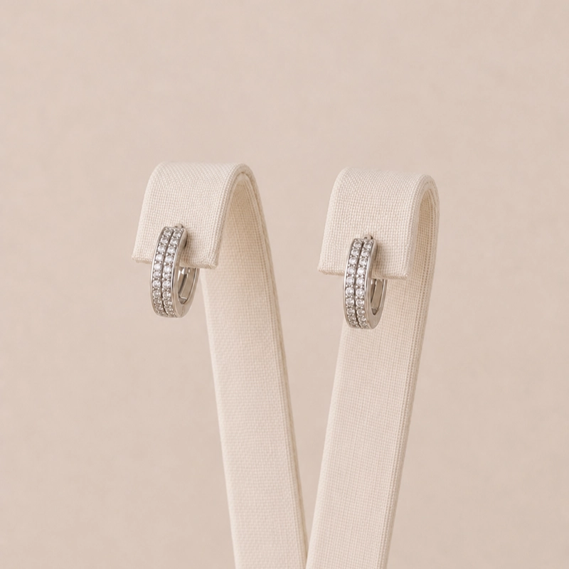 ARGOLLAS PLATA 925 DOBLE LINEA DE MICRO CIRCONES MUJER RIALTO - 1