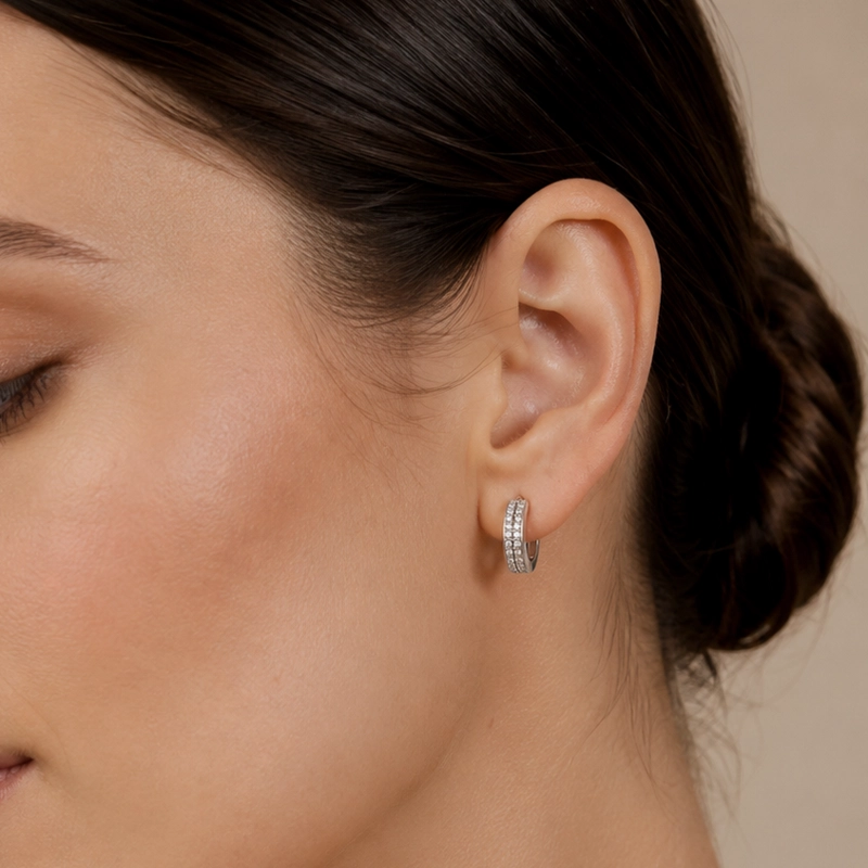 ARGOLLAS PLATA 925 DOBLE LINEA DE MICRO CIRCONES MUJER RIALTO - 2