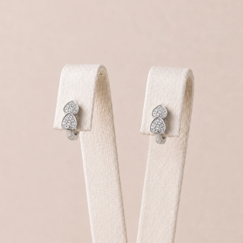 ARGOLLAS PLATA 925  CORAZONES DE MICRO CIRCONES MUJER RIALTO - 1