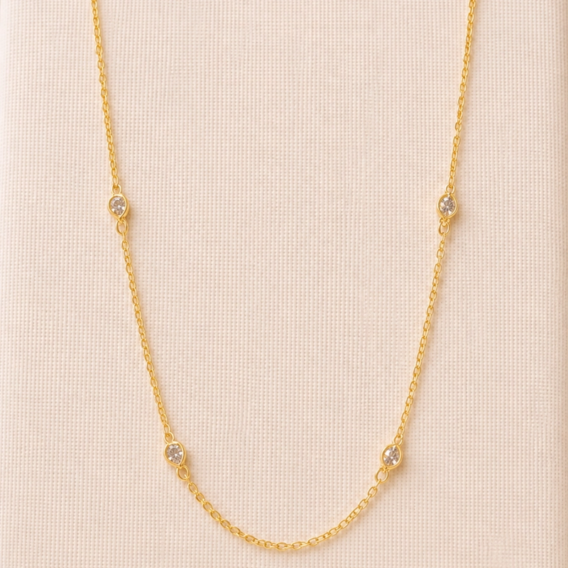 COLLAR LARGO CON MICRO CIRCONES BLANCOS MUJER RIALTO - 1