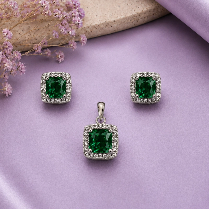 CONJUNTO AROS + COLGANTE BRILLANTE PLATA 925 MUJER RIALTO - 1