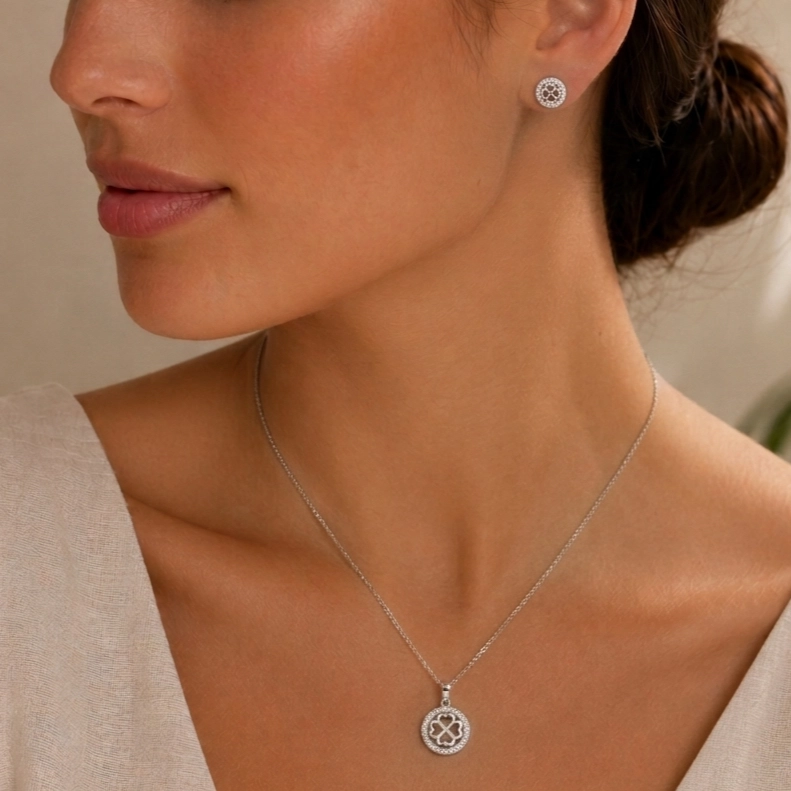 CONJUNTO AROS + COLGANTE TRE BOL DE CORAZONES PLATA 925 MUJER RIALTO - 2