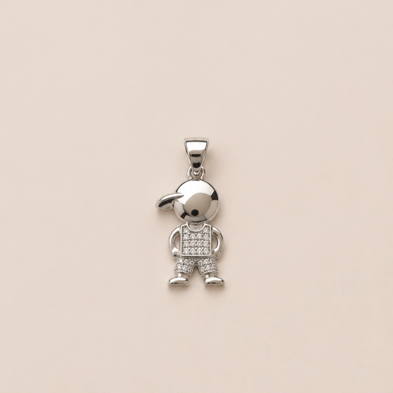 COLGANTE NIÑO BRILLANTE PLATA 925 RIALTO - 1