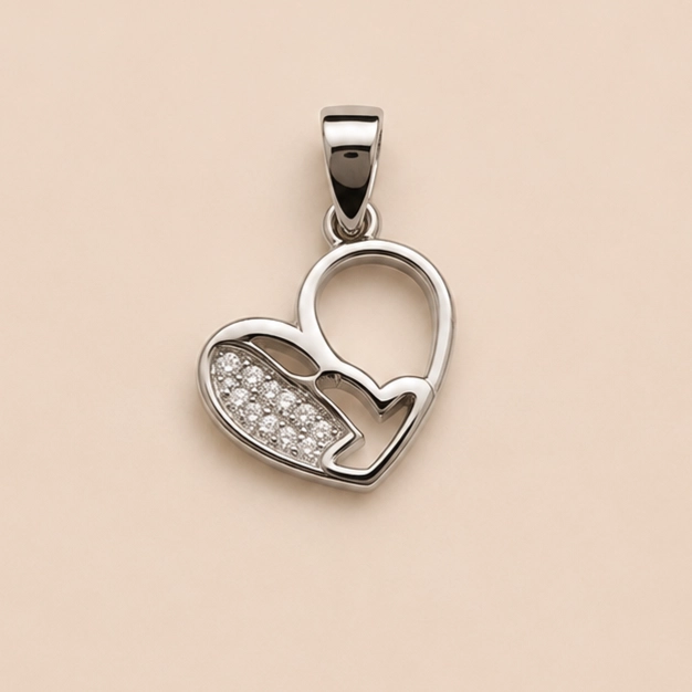 COLGANTE CORAZONES ENTRELAZADOS PLATA 925 MUJER RIALTO - 1