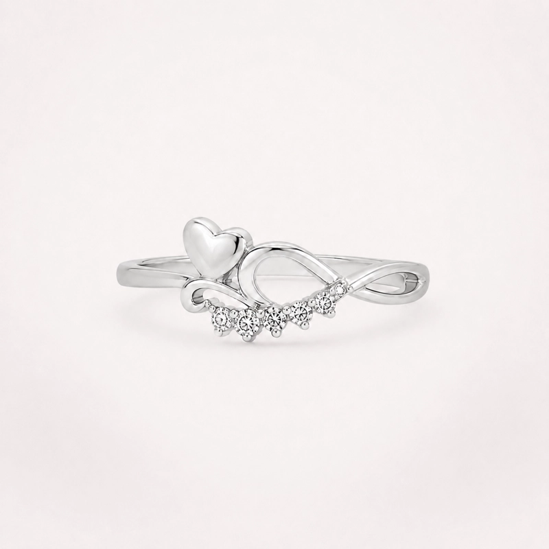 ANILLO INFINITO CON CORAZON PLATA 925 RODINADA MUJER RIALTO - 1