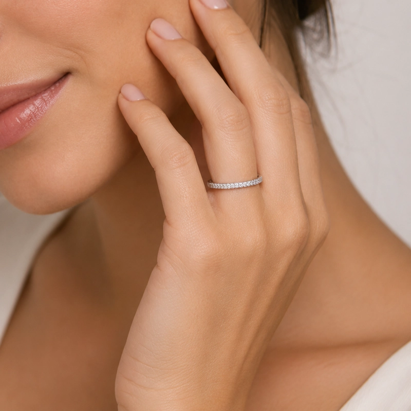 ANILLO CINTILLO DE MICRO CIRCONES MUJER RIALTO BLANCO - 2