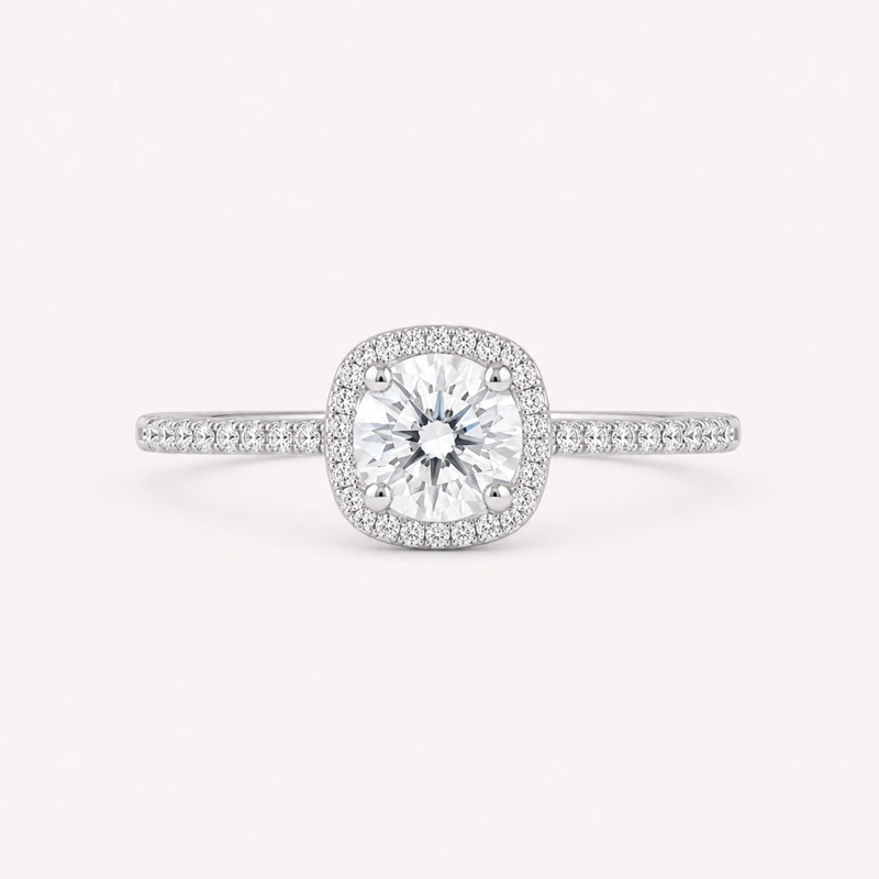 ANILLO SOLITARIO CIRCON CON MICRO CIRCONES MUJER RIALTO BLANCO - 1