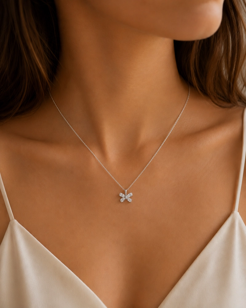COLLAR MARIPOSA PLATA 925 MUJER RIALTO BLANCO - 2