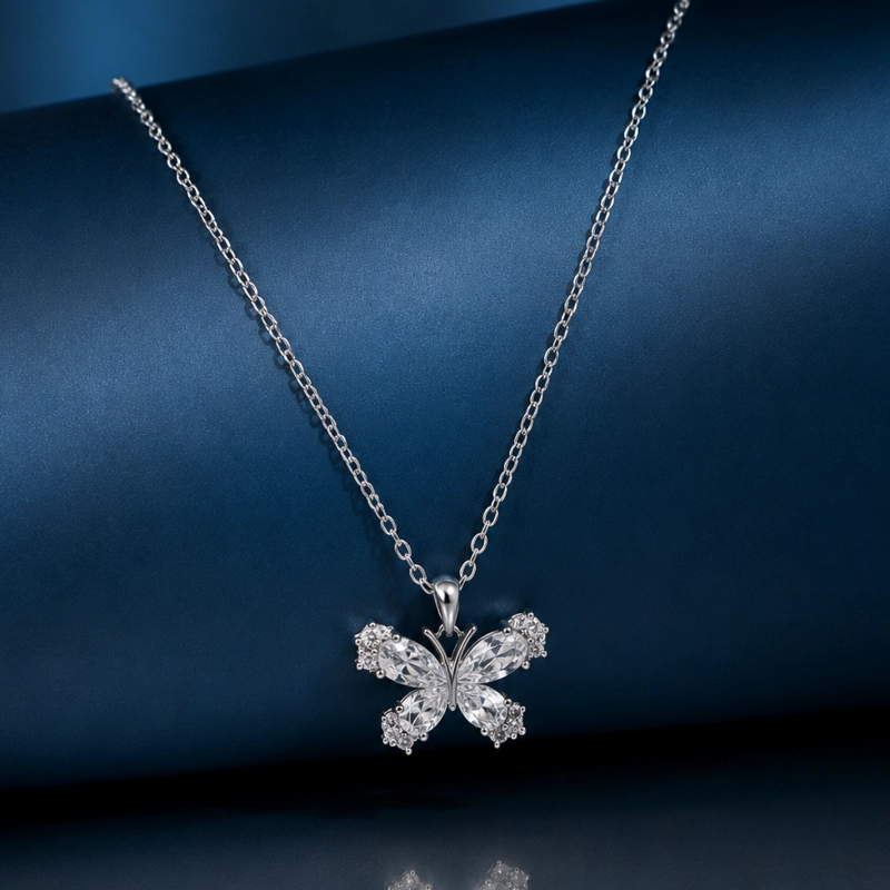 COLLAR MARIPOSA PLATA 925 MUJER RIALTO BLANCO - 3