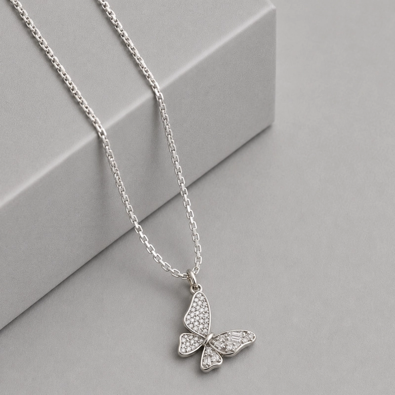 COLLAR MARIPOSA PLATA 925 MUJER RIALTO BLANCO - 1