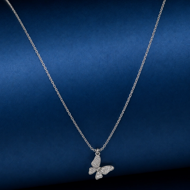 COLLAR MARIPOSA PLATA 925 MUJER RIALTO BLANCO - 2