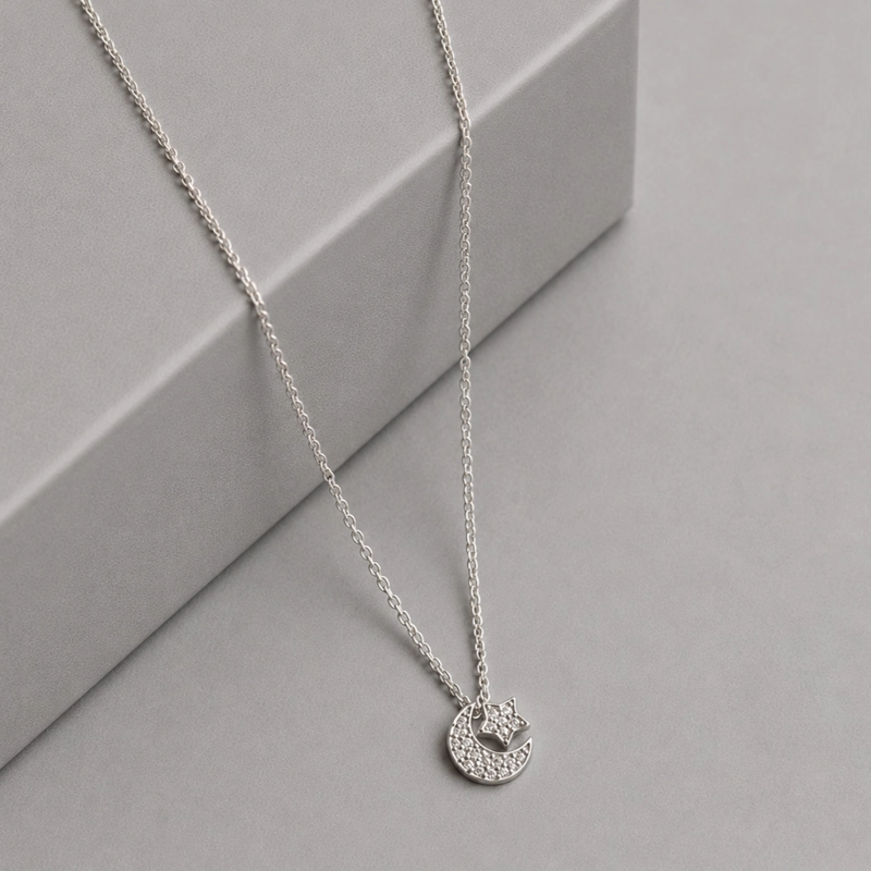 COLLAR LUNA Y ESTRELLA PLATA MUJER RIALTO - 1