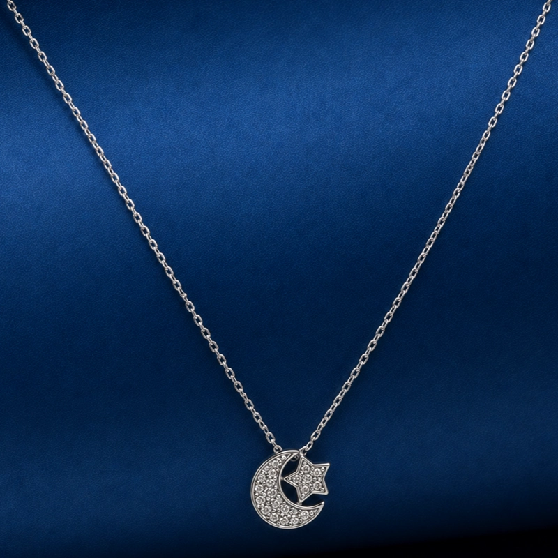 COLLAR LUNA Y ESTRELLA PLATA MUJER RIALTO - 2
