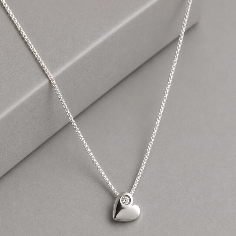 COLLAR CORAZON PLATA 925 RODINADA MUJER RIALTO - 1