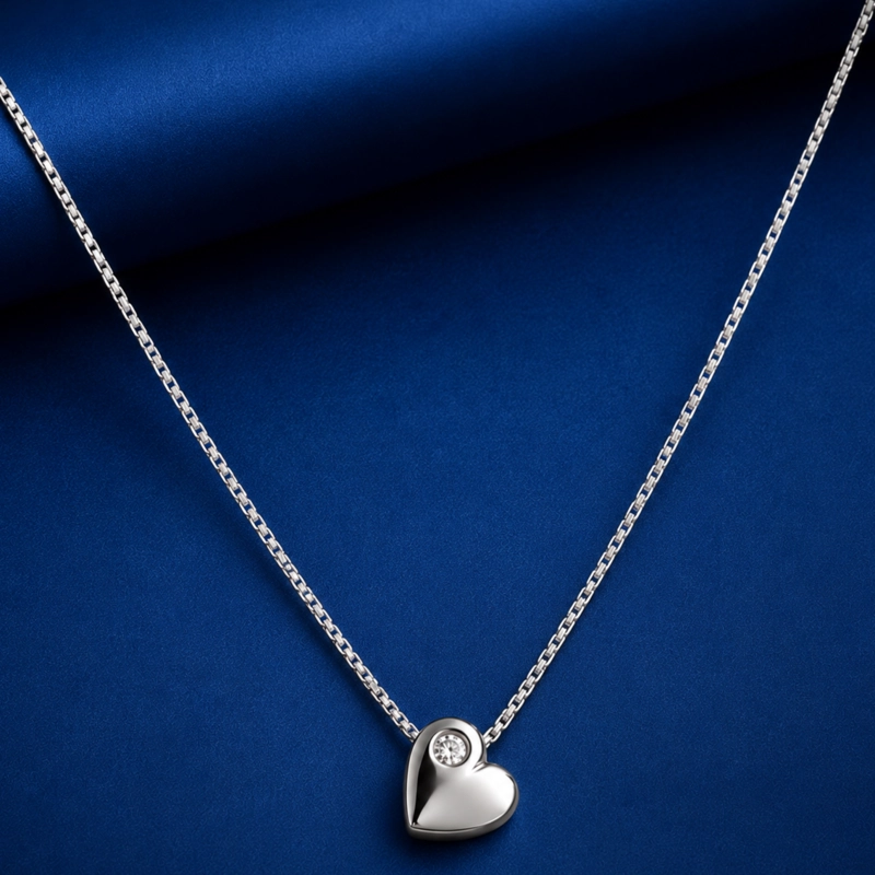 COLLAR CORAZON PLATA 925 RODINADA MUJER RIALTO - 2