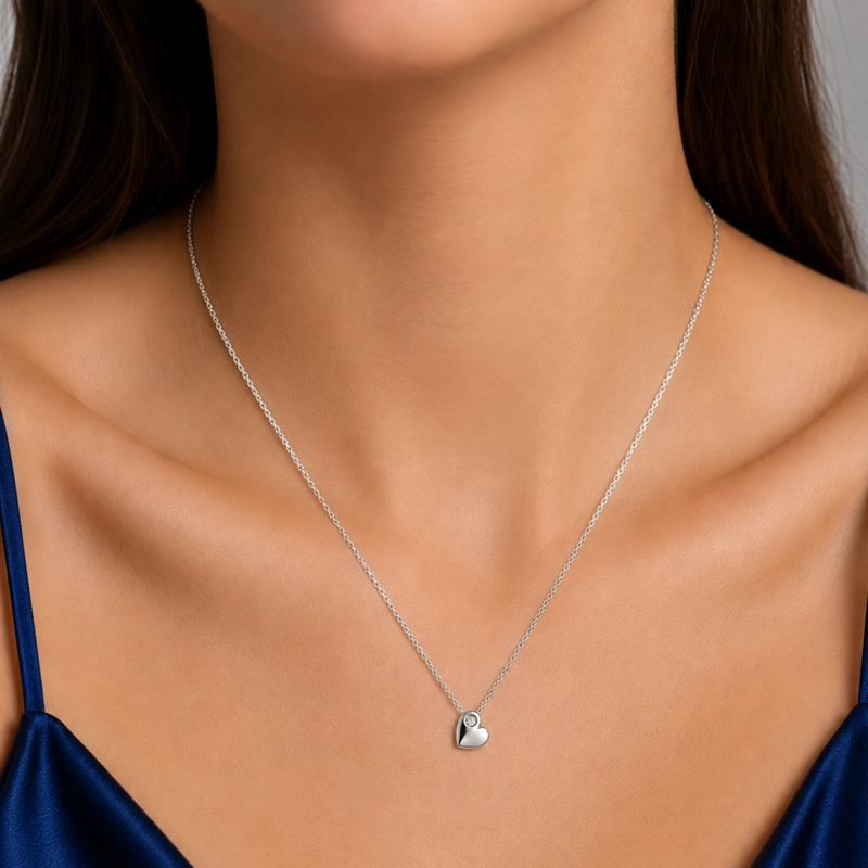 COLLAR CORAZON PLATA 925 RODINADA MUJER RIALTO - 3
