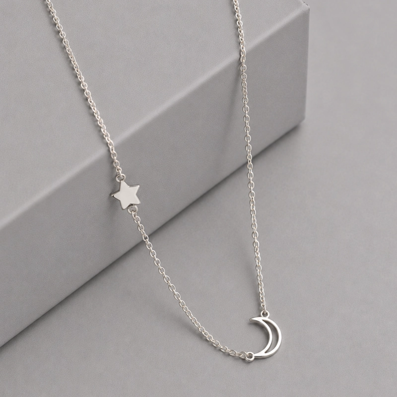 COLLAR LUNA Y ESTRELLA PLATA 925 MUJER RIALTO - 1