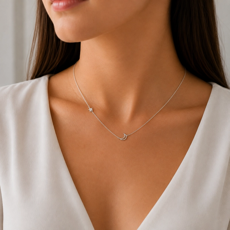 COLLAR LUNA Y ESTRELLA PLATA 925 MUJER RIALTO - 3