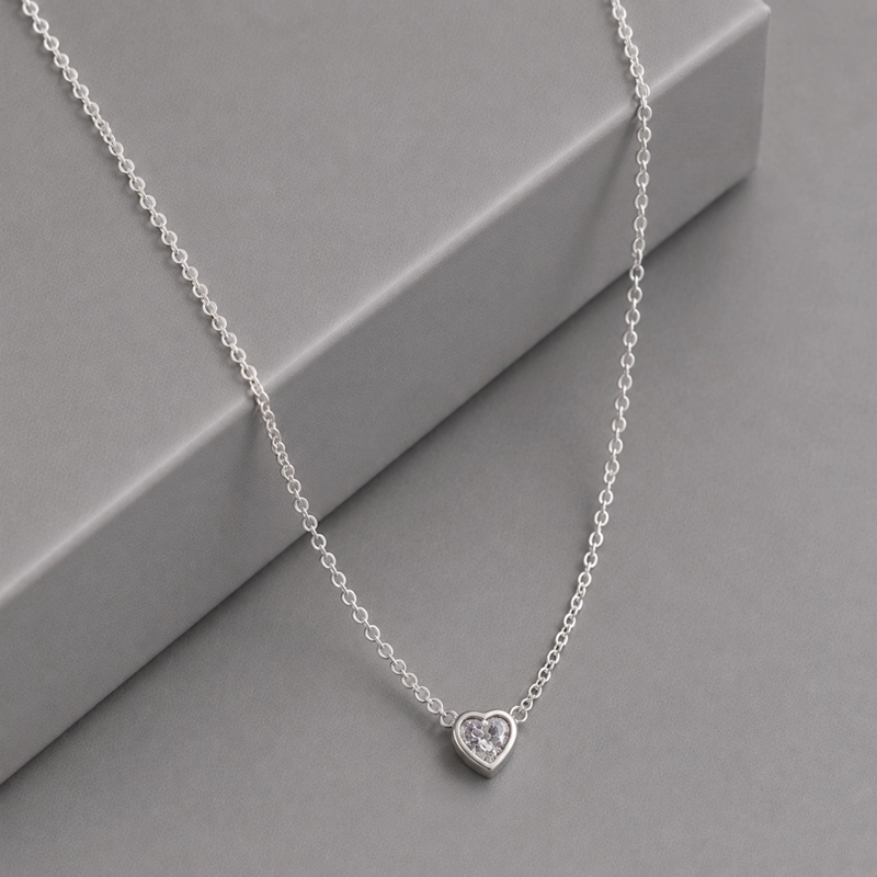 COLLAR PUNTO DE LUZ CORAZÓN PLATA 925 MUJER RIALTO - 1