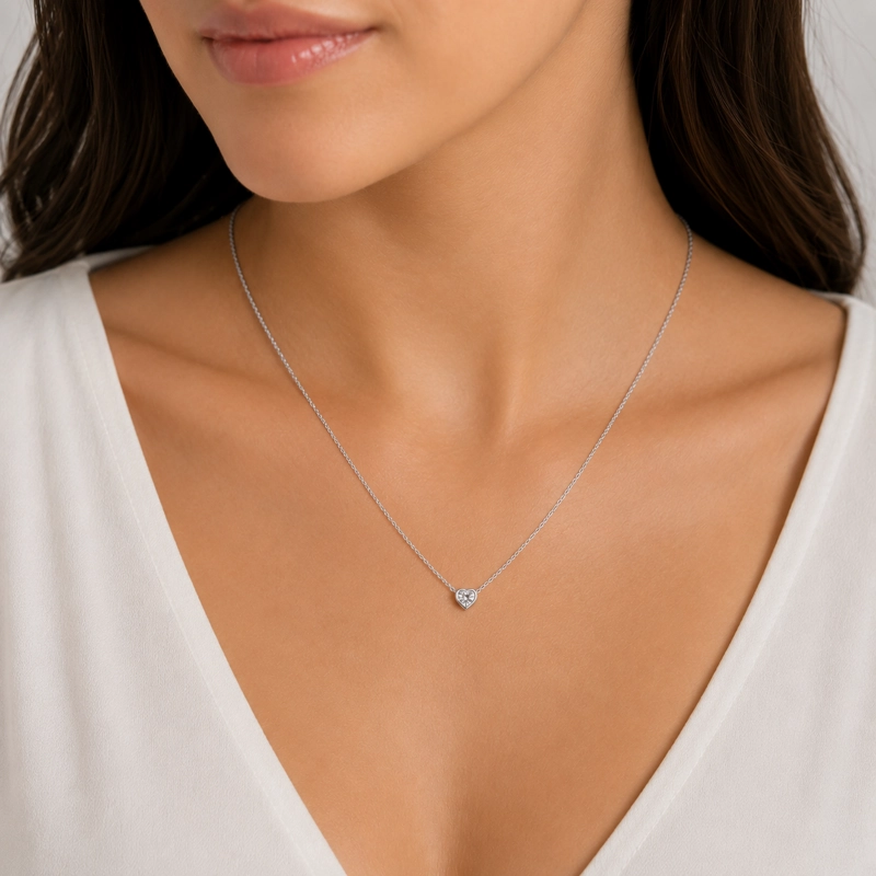 COLLAR PUNTO DE LUZ CORAZÓN PLATA 925 MUJER RIALTO - 3