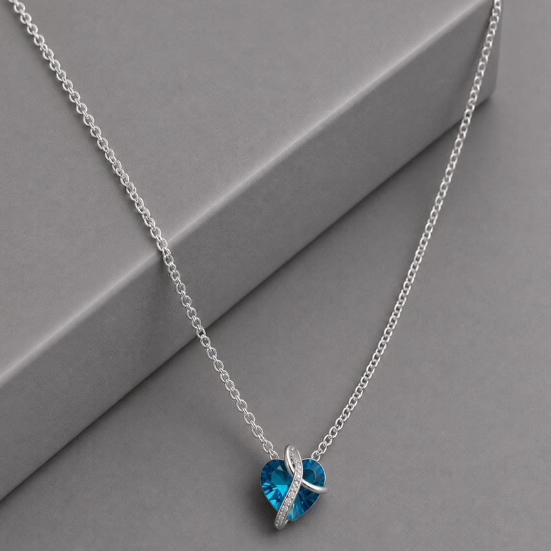 COLLAR CORAZÓN MUJER RIALTO AZUL - 1