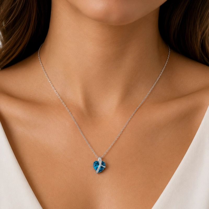 COLLAR CORAZÓN MUJER RIALTO AZUL - 3