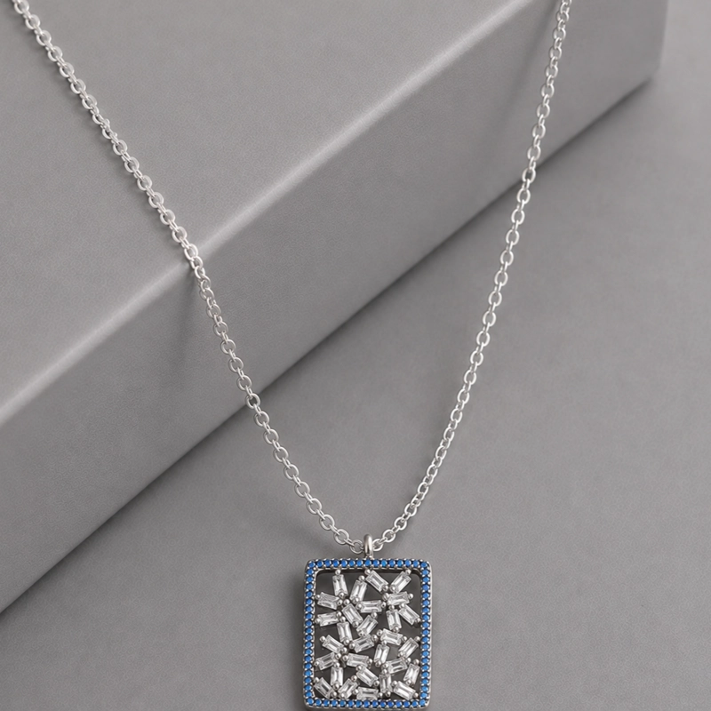 COLLAR RECTANGULAR DE PLATA 925 MUJER RIALTO - 1