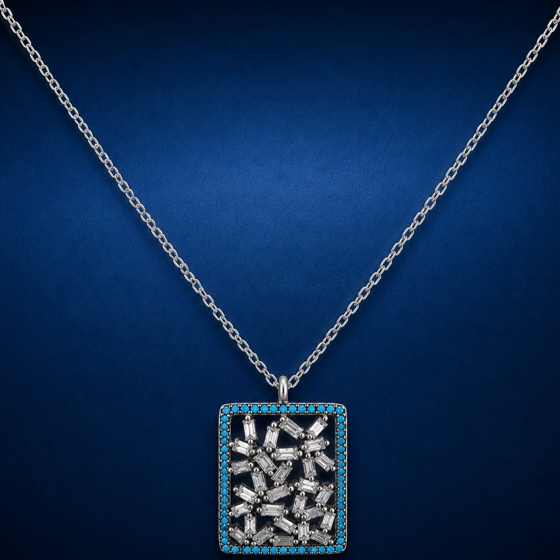 COLLAR RECTANGULAR DE PLATA 925 MUJER RIALTO - 2