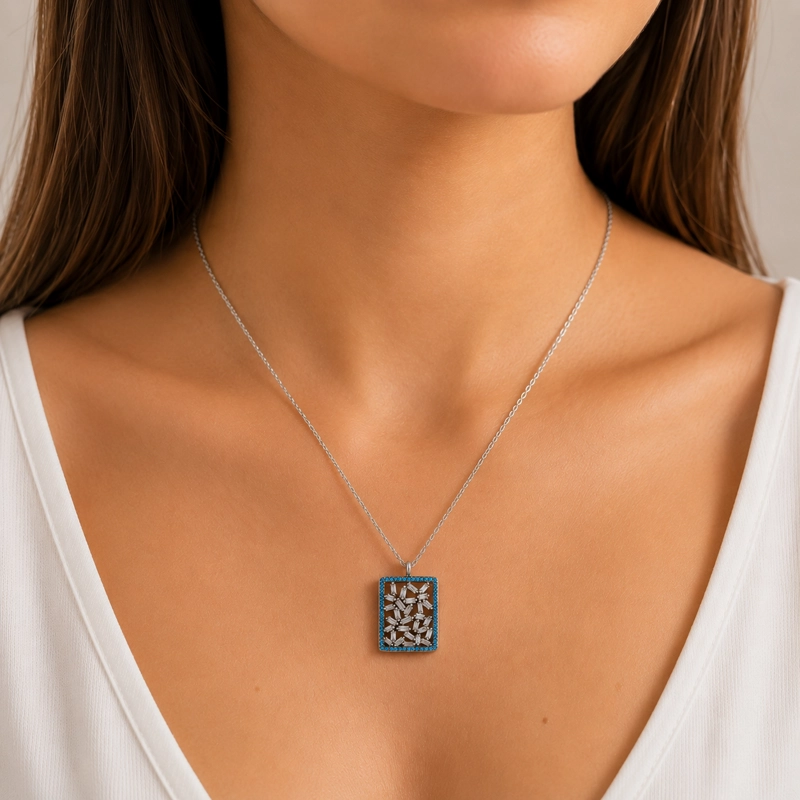 COLLAR RECTANGULAR DE PLATA 925 MUJER RIALTO - 3
