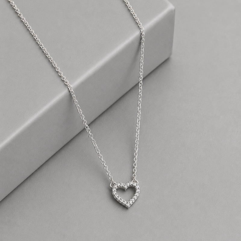 COLLAR CORAZÓN BLANCO DE PLATA 925 MUJER RIALTO - 1