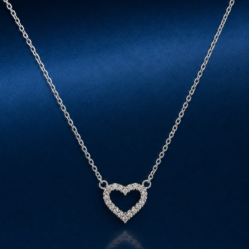 COLLAR CORAZÓN BLANCO DE PLATA 925 MUJER RIALTO - 2