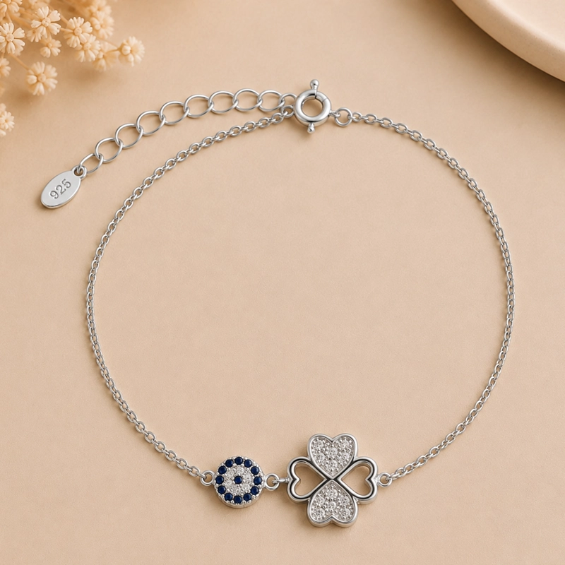 PULSERA TREBOL DE LA SUERTE PLATA MUJER RIALTO - 1