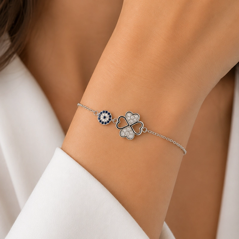 PULSERA TREBOL DE LA SUERTE PLATA MUJER RIALTO - 3