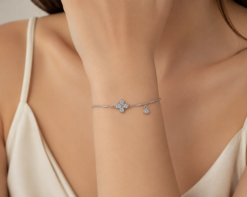 PULSERA FLOR PLATA MUJER RIALTO - 3