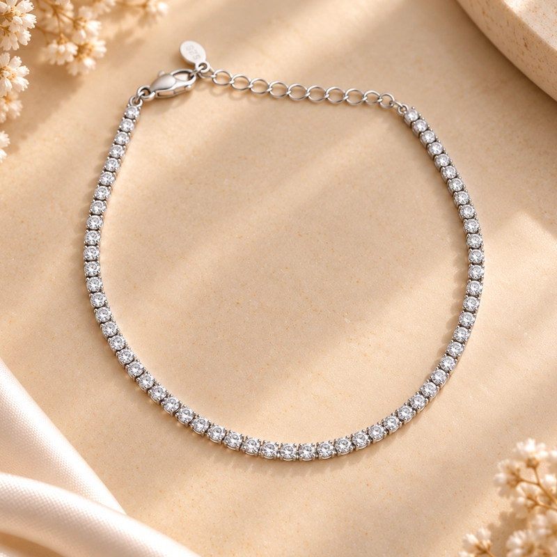 PULSERA TENIS PLATA BRILLANTE MUJER RIALTO - 1