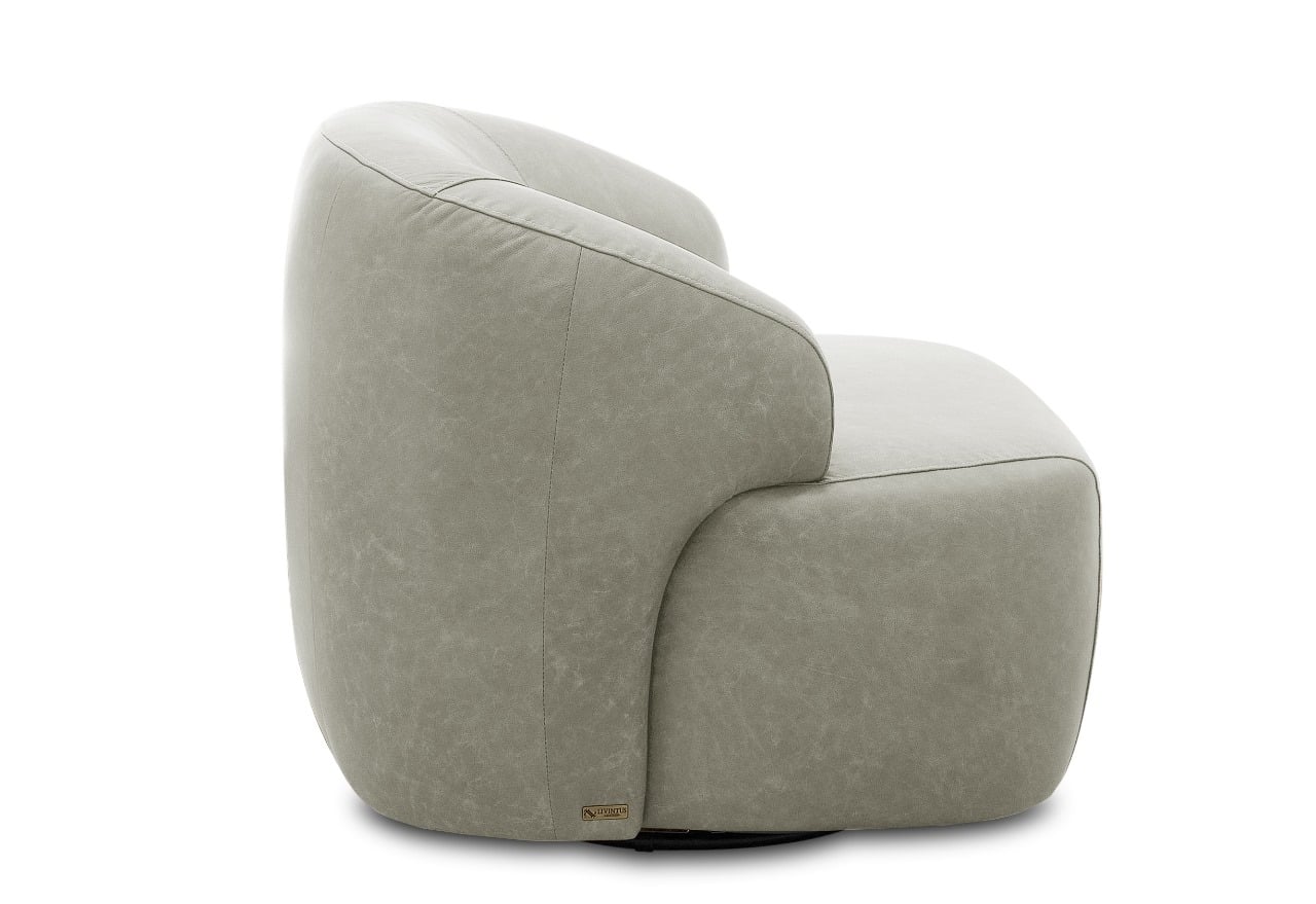 POLTRONA CUERO CHANDON GIRATORIA BEIGE - 2