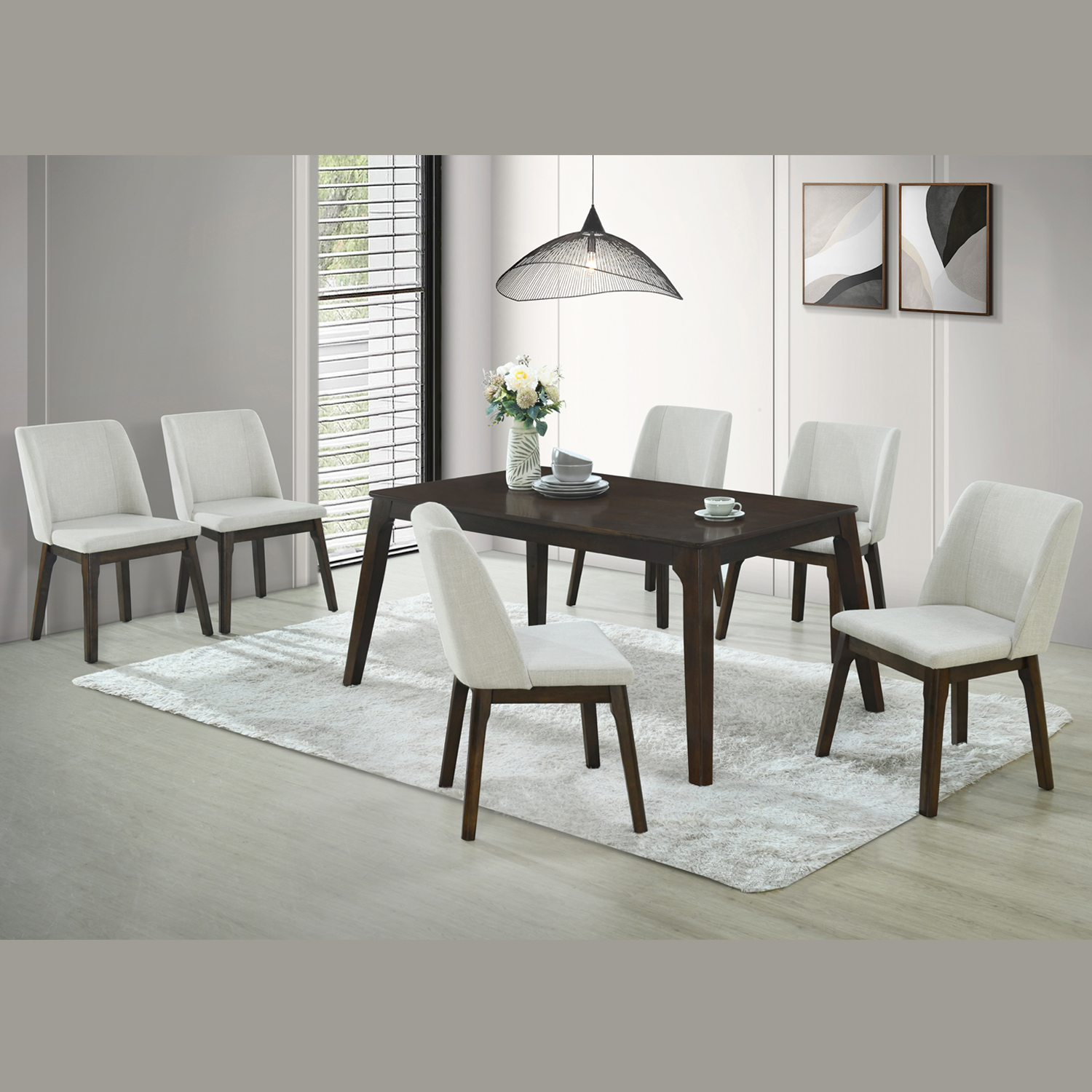 SET DE COMEDOR 6 SILLAS MONET NATURAL - 5