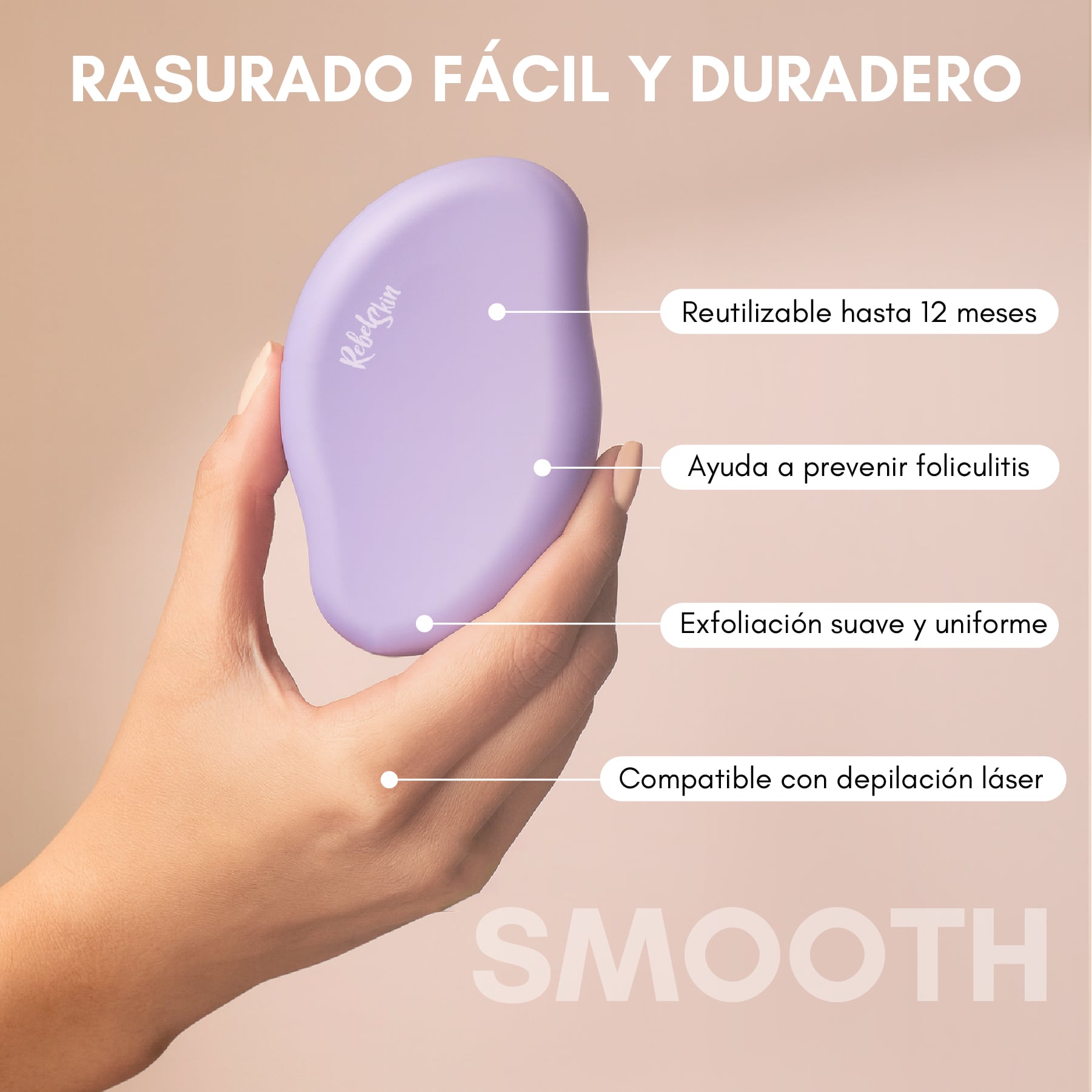 RASURADORA REBEL CRISTAL SMOOTH LILA - 2