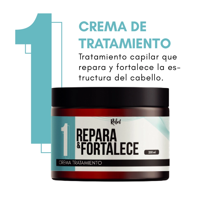 CREMA CAPILAR REBEL REPARA Y FORTALECE PASO 1 - 2