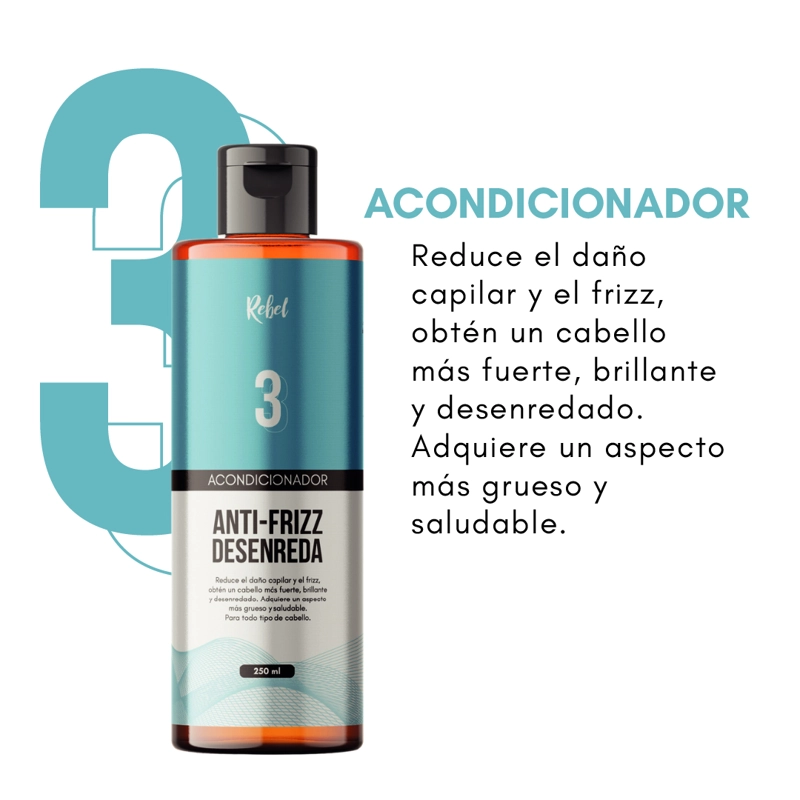 ACONDICIONADOR REBEL ANTI-FRIZZ DESENREDA Y BRILLO PASO 3 - 2