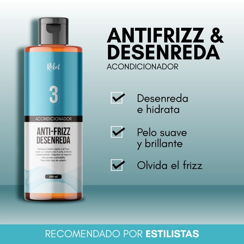 ACONDICIONADOR REBEL ANTI-FRIZZ DESENREDA Y BRILLO PASO 3 - 4
