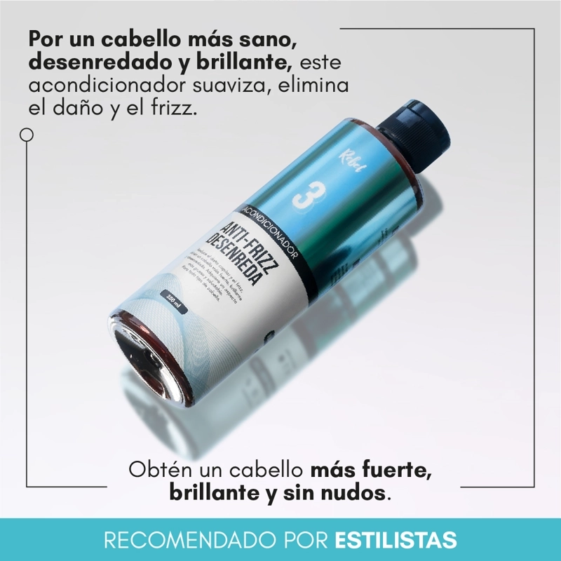ACONDICIONADOR REBEL ANTI-FRIZZ DESENREDA Y BRILLO PASO 3 - 7
